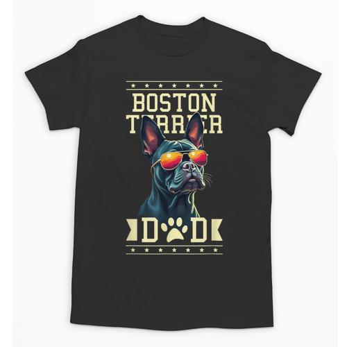 Boston Terrier Dad Boston Bull Bostie Dog Unisex T-Shirt - Bostonterriersmerch.com CA