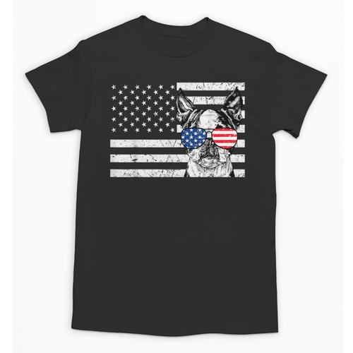 Boston Terrier Dog 4th Of July US American Flag Patriotic Unisex T-Shirt - Bostonterriersmerch.com