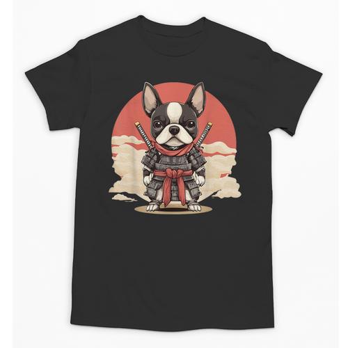 Boston Terrier Dog Japanese Style Samurai Dogs Unisex T-Shirt - Bostonterriersmerch.com
