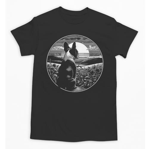 Boston Terrier Dog Nature Scene Graphic Art Men Women Girls Kids Unisex T-Shirt - Bostonterriersmerch.com