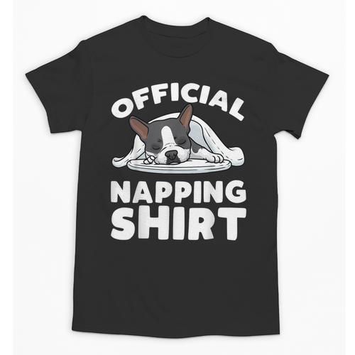 Boston Terrier Dog Official Sleeping Shirt Men Women Kids Unisex T-Shirt - Bostonterriersmerch.com CA