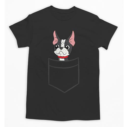 Boston Terrier Dog In The Pocket Boston Terrier For Men Women Girls Kids Unisex T-Shirt - Bostonterriersmerch.com