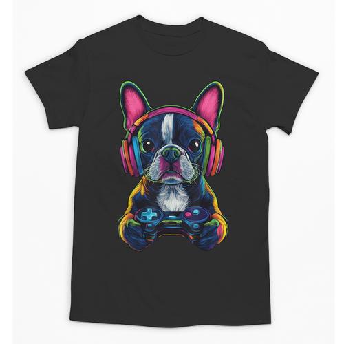 Boston Terrier Lovers Gaming Headphones Boston Terrier Unisex T-Shirt - Bostonterriersmerch.com
