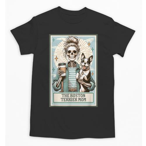 The Boston Terrier Mom Skeleton Spooky Season Halloween Unisex T-Shirt - Bostonterriersmerch.com DE