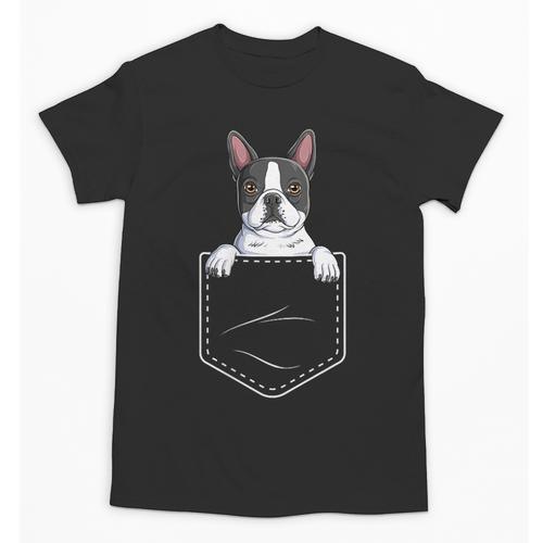Boston Terrier In The Pocket Cute Boston Terrier Dog Lovers For Men Women Girls Kids Unisex T-Shirt - Bostonterriersmerch.com