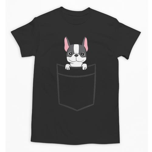 Boston Terrier In The Pocket Cute Boston Terrier Dog For Men Women Girls Kids Unisex T-Shirt - Bostonterriersmerch.com