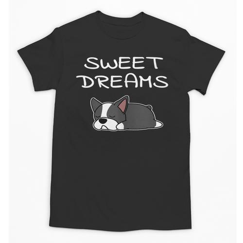 Boston Terrier Puppy Sweet Dreams Pajama For Bedtime Unisex T-Shirt - Bostonterriersmerch.com
