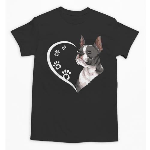 Boston Terrier Shirts For Women Girls Kids Heart Cute Unisex T-Shirt - Bostonterriersmerch.com