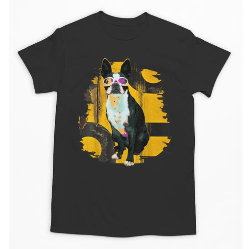 Boston Terrier s Mid-Century Modern Art s Street Grunge Unisex T-Shirt - Bostonterriersmerch.com