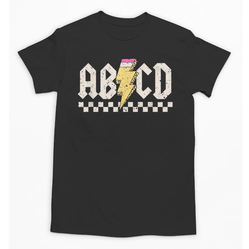 Boys Girls Teachers ABCD Rock Graphic Back To School Class Unisex T-Shirt - teacherstshirts.com UK