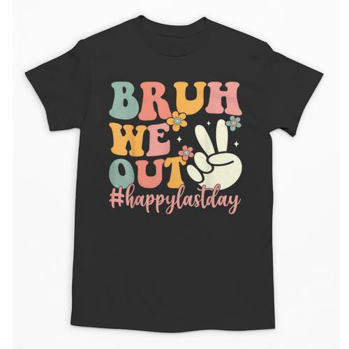 Bruh We Out Teacher Retro Last Day Of School Boys Girls Kids Unisex T-Shirt - teacherstshirts.com DE