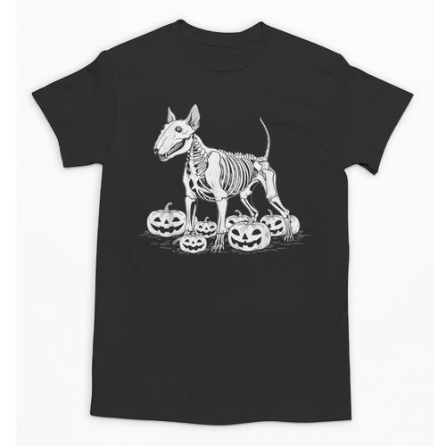 Bull Terrier Skeleton Birthday Halloween Kids Unisex T-Shirt - Bostonterriersmerch.com