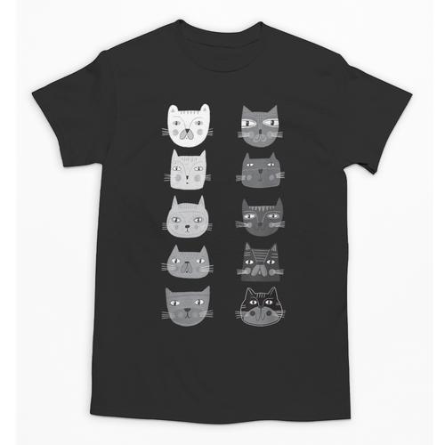 Cat Themed Artist Value Scale Educational Art Teacher Unisex T-Shirt - teacherstshirts.com UK