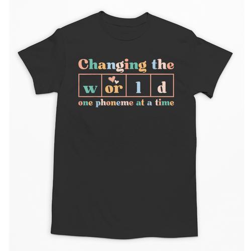 Changing The World Science Of Reading Women Men -Adults Dyslexia Teacher Unisex T-Shirt - teacherstshirts.com UK