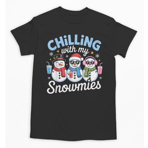 Chillin With My Snowmie Women Christmas Snowman Teacher Snow Unisex T-Shirt - teacherstshirts.com DE