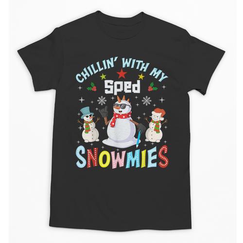 Chillin With My Sped Snowmies Teacher Student Christmas Unisex T-Shirt - teacherstshirts.com DE