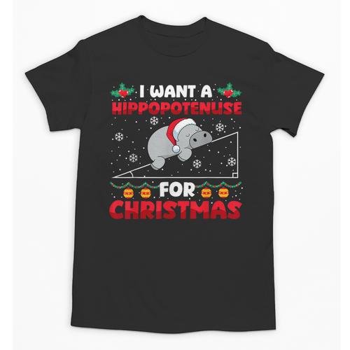Christmas Math Teacher Hippopotenuse Math Lovers Xmas Unisex T-Shirt - teacherstshirts.com AU