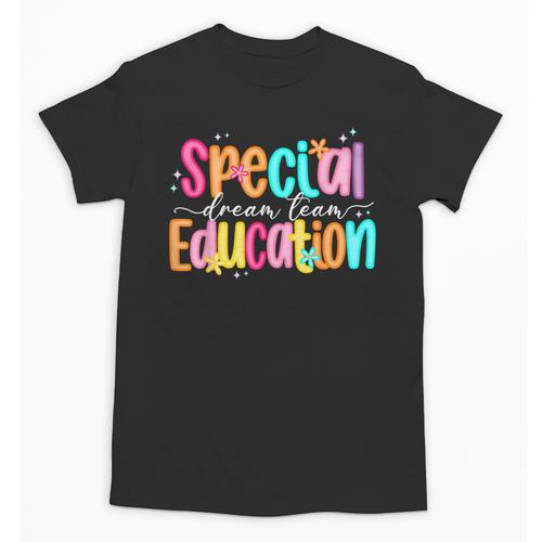 Color Special Education Squad Groovy Dream Team SPED Teacher Unisex T-Shirt - teacherstshirts.com DE