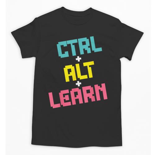 Computer Teacher Back To School Kids Ctrl Alt Learn Unisex T-Shirt - teacherstshirts.com UK