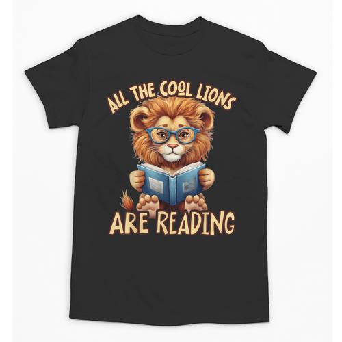 All The Cool Lions Are Reading Lion Teacher Men Women Kids Unisex T-Shirt - teacherstshirts.com
