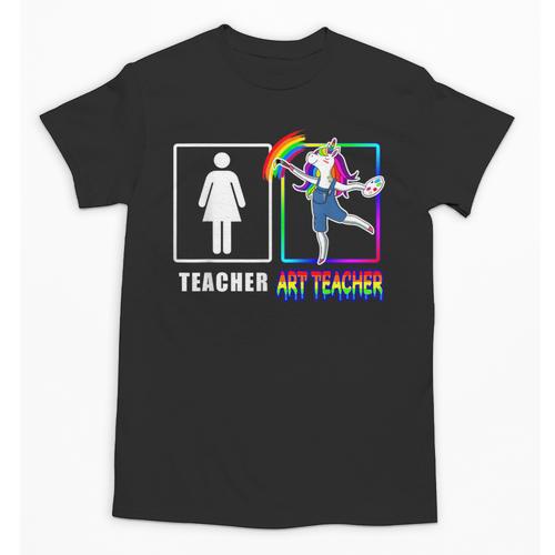 Cute Art Teacher Magical Dabbing Unicorn Artist Unisex T-Shirt - teacherstshirts.com AU