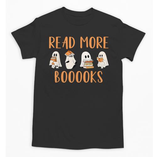 Cute Booooks Ghost Read More Books Teacher Halloween Unisex T-Shirt - teacherstshirts.com CA