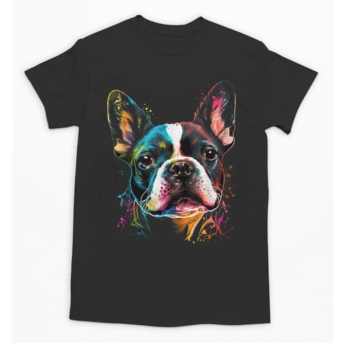 Cute Boston Terrier Puppy Dog Art Lover Unique Painting For Men Women Kids Unisex T-Shirt - Bostonterriersmerch.com DE