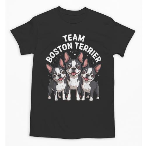 Cute Cartoon For Dog Owners Pet Team Boston Terrier Unisex T-Shirt - Bostonterriersmerch.com