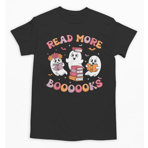 Cute Ghost Book Read More Books Teachers Halloween Unisex T-Shirt - teacherstshirts.com