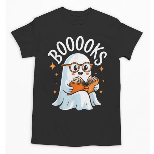 Cute Ghost Reading Book Librarian Teacher Halloween Costume Unisex T-Shirt - teacherstshirts.com UK