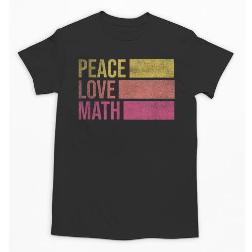 Cute Math Teacher Peace Love Math Unisex T-Shirt - teacherstshirts.com UK