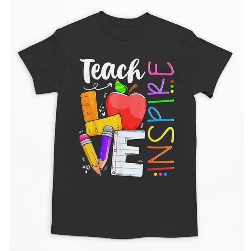 Cute Teach Love And Inspire Men Women Teacher Unisex T-Shirt - teacherstshirts.com
