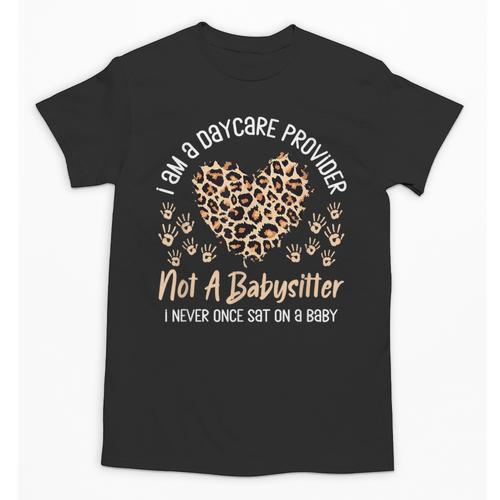 Daycare Provider Teacher Childcare Worker Leopard Heart Fun Unisex T-Shirt - teacherstshirts.com CA