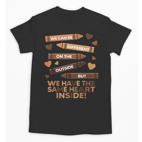 We Can Be Different On The Outside Melanin Teacher Men Women Kids Unisex T-Shirt - teacherstshirts.com AU