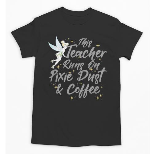 Disney Peter Pan Tinkerbell Teacher Pixie Dust And Coffee Unisex T-Shirt - teacherstshirts.com