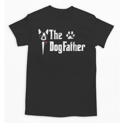 The Dogfather Boston Terrier Dog Dad Father's Day Unisex T-Shirt - Bostonterriersmerch.com