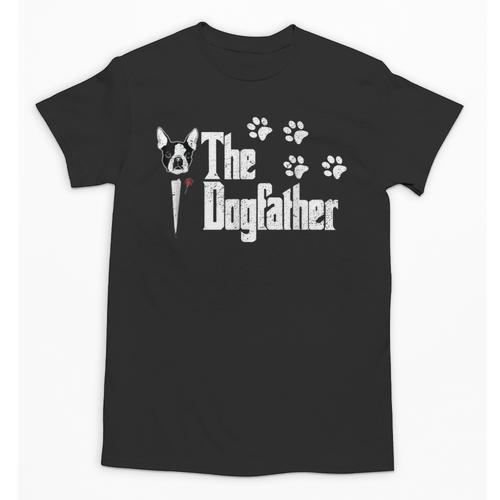 The Dogfather Boston Terrier Dog Dad Tshirt Idea Unisex T-Shirt - Bostonterriersmerch.com
