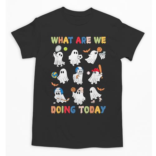 What Are We Doing Today Ghost PE Teacher Team Halloween Unisex T-Shirt - teacherstshirts.com