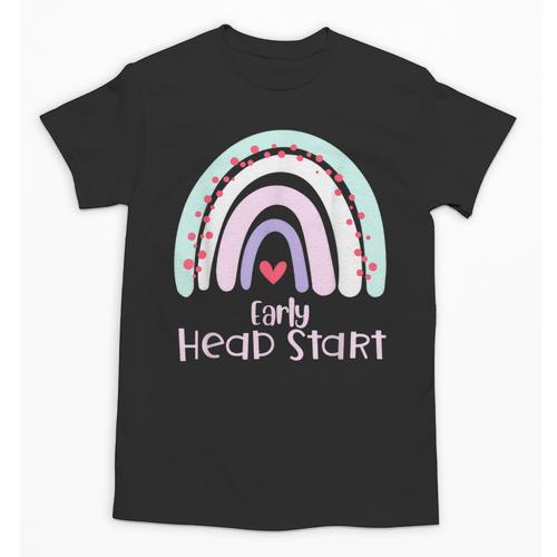 Early Headstart Cute Retro Rainbow Teachers Unisex T-Shirt - teacherstshirts.com
