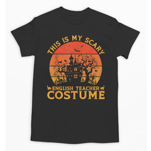 English Teacher Matching This Is My Scary Halloween Costume Unisex T-Shirt - teacherstshirts.com DE