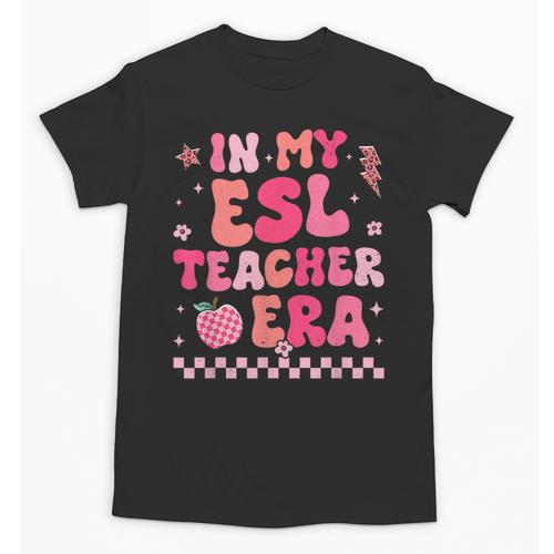 In My Esl Teacher Era Back To School ESL Teacher Groovy Unisex T-Shirt - teacherstshirts.com