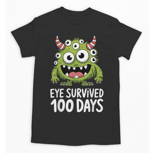 Eye Survived 100 Days Of School Monster Lover Teacher Kids Unisex T-Shirt - teacherstshirts.com DE