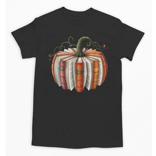 Fall Book Pumpkin Retro Reading Halloween Teacher Librarian Unisex T-Shirt - teacherstshirts.com DE