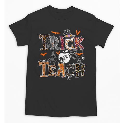 Fall Holiday Themed Thanksgiving Halloween Teacher Trick Or Unisex T-Shirt - teacherstshirts.com