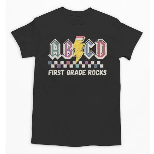 First Grade Rocks Teachers Back To School ABCD Rock Students Unisex T-Shirt - teacherstshirts.com AU