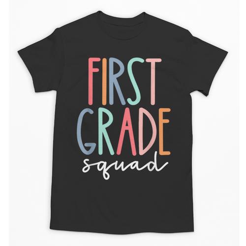 First Grade Squad 1st Grade Teacher Crew Back To School Team Unisex T-Shirt - teacherstshirts.com CA