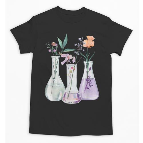 Flowers Test Tube Chemistry Student Science Teacher Women Unisex T-Shirt - teacherstshirts.com AU