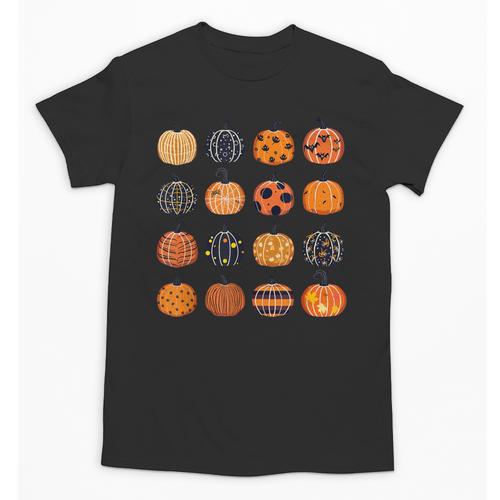 Folk Art Pumpkins Teacher Nurses Admin Witch Halloween Cute Unisex T-Shirt - teacherstshirts.com