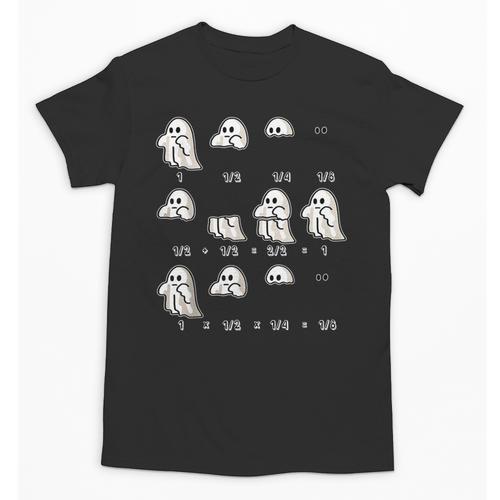 Fractions Math Teacher Ghost Math Halloween Humorous Unisex T-Shirt - teacherstshirts.com UK