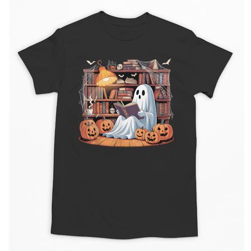 Ghost Book Reading Halloween Books Lover Teacher Unisex T-Shirt - teacherstshirts.com